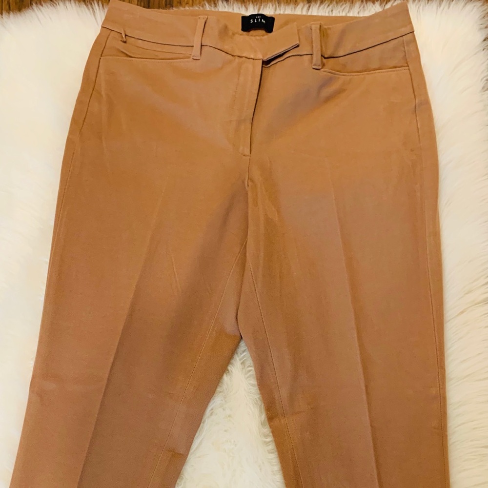 Tan White House Black Market Straight Leg Pant